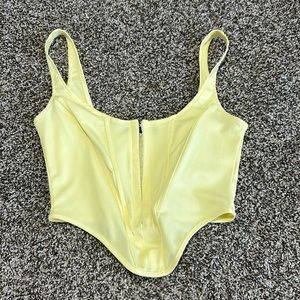 Shein yellow corset top